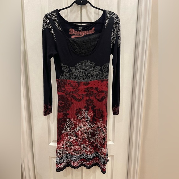 Desigual Dresses & Skirts - Desigual Women’s Londie Ruffle Floral long sleeve knee length dress in M